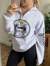 Load image into Gallery viewer, LIVE LAUGH Family Faith Letter Home Faith Love &amp; Faith Letter Sunflower Zip Up Hoodie for Women
