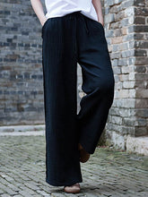 Load image into Gallery viewer, Calças largas de algodão com arco retro feminino

