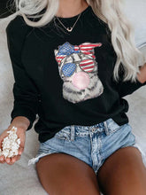 Load image into Gallery viewer, Cat with American Glasses Funny Pullover Hoodie
