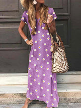 Load image into Gallery viewer, Women's V Neck Short Sleeve Dress
