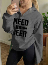 Load image into Gallery viewer, Feminino NEED BEER Letter Printie Moletom Com Capuz
