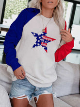 Load image into Gallery viewer, American Flag Star Happy 4th of July Sweatshirt
