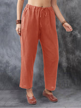 Load image into Gallery viewer, Stretch linen and cotton bandage pants for women
