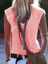 Load image into Gallery viewer, Camiseta lisa sin mangas con cuello de pico
