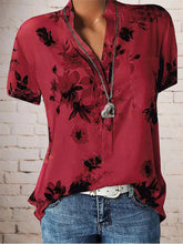 Load image into Gallery viewer, Women's Oversized Short Sleeve Floral Print Shirt
