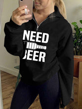 Load image into Gallery viewer, Feminino NEED BEER Letter Printie Moletom Com Capuz
