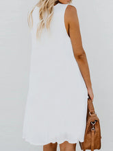 Load image into Gallery viewer, Vestido holgado sin mangas con cárdigan estampado con cuello de pico
