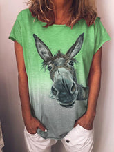 Load image into Gallery viewer, T-shirt com estampa animal e tie dye fofa
