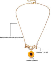 Load image into Gallery viewer, Sunflower Pearl Leaf Pendat Necklace
