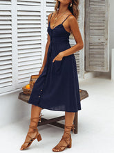 Load image into Gallery viewer, Vestido camisola de algodón con cuello en V sexy para mujer

