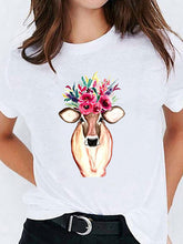 Load image into Gallery viewer, Casual fawn print t-shirt for women
