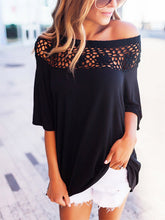 Load image into Gallery viewer, Sexy openwork t-shirt for women
