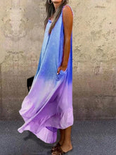 Load image into Gallery viewer, Vestido de chaleco con dobladillo irregular degradado tie-dye para mujer
