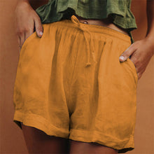 Load image into Gallery viewer, Shorts de linho de algodão com cordão confortável
