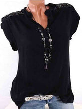 Load image into Gallery viewer, Camisa de gola alta de algodão e linho com diamantes
