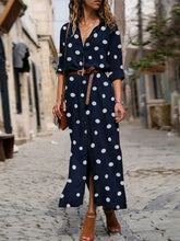 Load image into Gallery viewer, Vestido longo de bolinhas feminino
