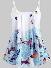Load image into Gallery viewer, Mini Camisole with Round Neck and Butterfly Flower

