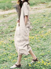 Load image into Gallery viewer, V-neck loose fit cotton dress
