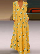 Load image into Gallery viewer, Women's Avocado Print Long Sleeve Dress

