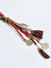 Load image into Gallery viewer, Metal Rice Pearl Necklace Sweater Chain Necklace with Tassels
