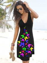 Load image into Gallery viewer, Vestido ajustado con estampado de mariposas de color
