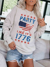 Load image into Gallery viewer, PARTY LIKE IT'S 1776 American Flag Print Sweatshirt for Women
