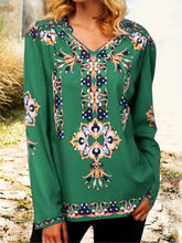 Load image into Gallery viewer, Blusa feminina vintage de manga comprida estampada boho tamanho plus size
