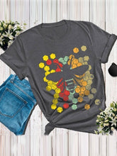 Load image into Gallery viewer, Women's Creative Bee Print Short Sleeve T-Shirt
