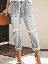 Load image into Gallery viewer, Jeans de bolso desgastados e desgastados
