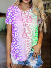 Load image into Gallery viewer, Rainbow Gradient V-Neck Short Sleeve T-Shirt
