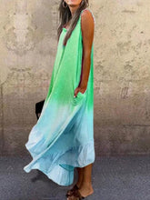 Load image into Gallery viewer, Vestido de chaleco con dobladillo irregular degradado tie-dye para mujer
