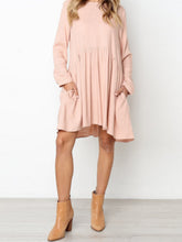 Load image into Gallery viewer, Vestido feminino de cor sólida abotoado
