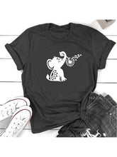 Load image into Gallery viewer, Top casual de manga corta con estampado de elefante bebé

