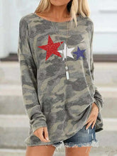 Load image into Gallery viewer, Camouflage top with star print
