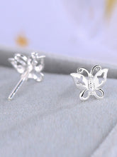 Load image into Gallery viewer, Silver earrings cute butterfly temperament Lady
