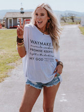 Load image into Gallery viewer, Way Maker Lyrics Faith Print Camisetas casuais
