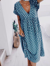 Load image into Gallery viewer, Vestido feminino casual com decote em V
