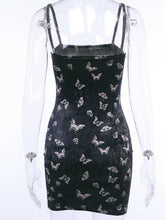 Load image into Gallery viewer, Falda a la cadera sin mangas con estampado de mariposas
