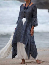 Load image into Gallery viewer, Long sleeve loose fit linen dress
