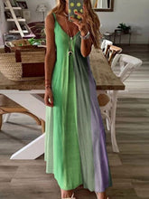 Load image into Gallery viewer, Vestido feminino gradiente com decote em V

