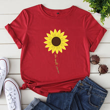 Load image into Gallery viewer, Sunflower print short sleeve t-shirts
