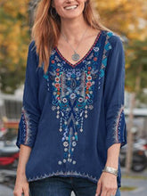 Load image into Gallery viewer, Camiseta confortável bordada à mão para mulheres
