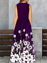 Load image into Gallery viewer, Women's round neck floral print dress
