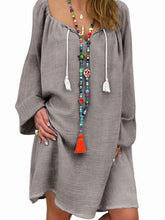 Load image into Gallery viewer, Women's Long Sleeve Linen Loose Dress
