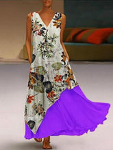 Load image into Gallery viewer, Vintage Print Patch Pocket Double Layer Women Dress
