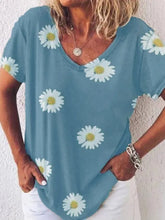 Load image into Gallery viewer, Camiseta holgada holgada con estampado de margaritas
