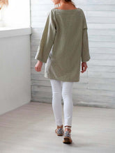 Load image into Gallery viewer, Women's Long Sleeve Cotton Linen Dress
