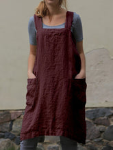 Load image into Gallery viewer, Double-breasted square apron dress
