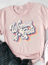 Load image into Gallery viewer, God Woman Letter Short Sleeve T-Shirt for Women
