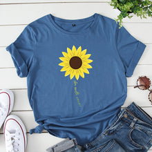 Load image into Gallery viewer, Sunflower print short sleeve t-shirts

